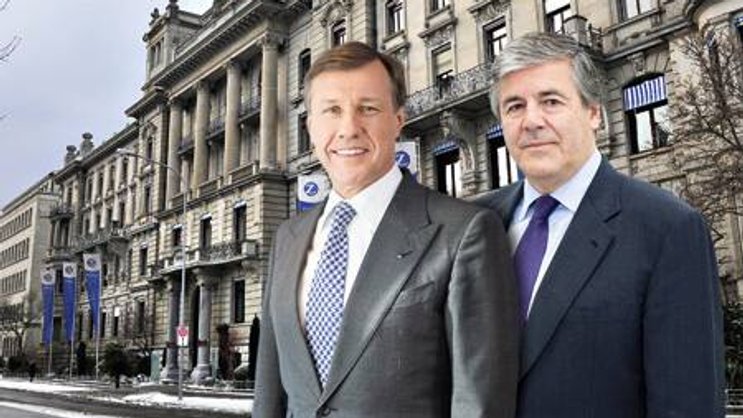 Ein Unternehmen, zwei Temperamente: Martin Senn, «Zürich»-CEO, und Josef Ackermann, Präsident.
