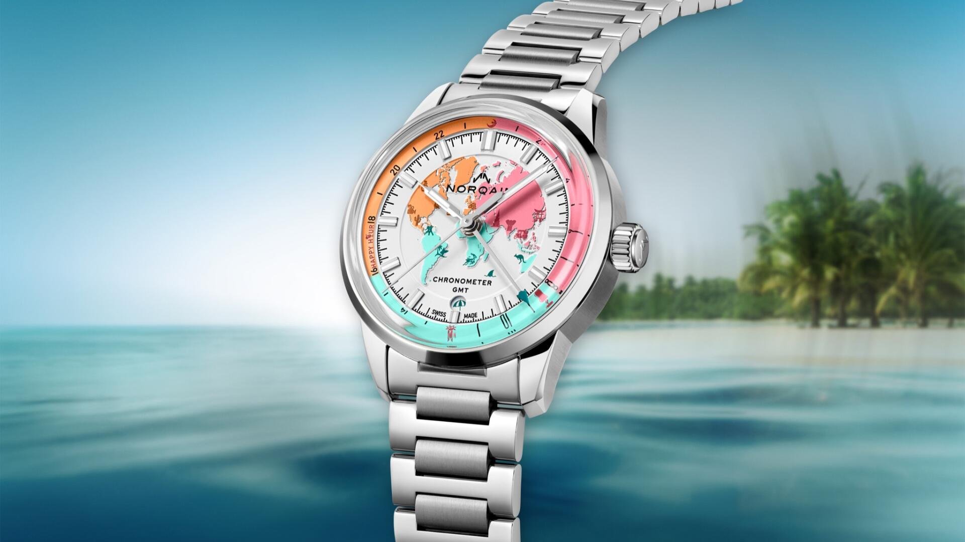 Norqain
Mit der Freedom GMT Enjoy Life Holiday Limited Edition präsentiert NORQAIN das neueste Modell der farbenfrohen und unbeschwerten Enjoy Life Kollektion – inspiriert von der Freude am Reisen und der Faszination, neue Orte zu entdecken. Unter den weltweit 500 limitierten Zeitmessern verbirgt sich eine ganz besondere Uhr: die Golden Ticket Edition, deren Besitzerin oder Besitzer einen traumhaften Urlaub für zwei Personen im luxuriösen Ayada Maldives Resort gewinnt.
Die 40-mm-GMT-Uhr...