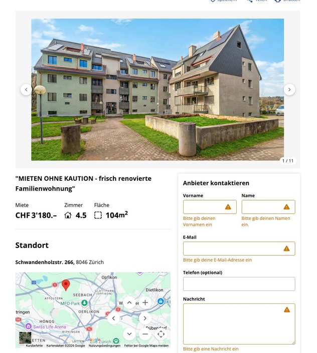 Beim heutigen Mietzinsniveau sind als Kaution rasch einmal um die 10'000 Franken oder mehr fällig.