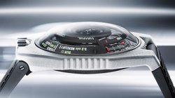 Eine Uhr, die Lichtgeschwindigkeit misst: Urwerks UR-100V LightSpeed Ceramic zeigt, wie lange Licht von der Sonne zu den Planeten braucht.