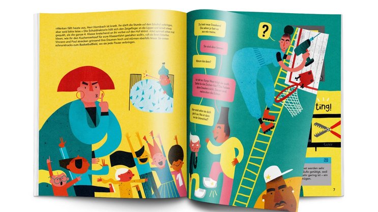 Starke Farben, frecher Strich: Illustratorin Elina Brasilia geht eindrücklich und humorig zur Sache.