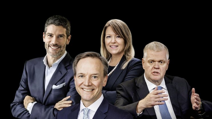 Der Schweizer CEO Stefan ­Bollinger und die Bär-Topshots Peter Burrill, Cindy Leggett-Flynn und Noel Quinn (v. l.).
