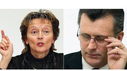 Bundesrätin Eveline Widmer-Schlumpf und Nationalbank-Präsident Philipp Hildebrand.