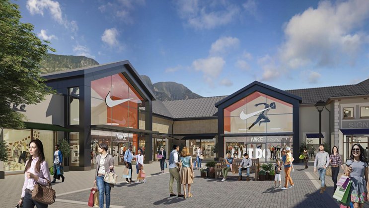 Nike eröffnet in Landquart den grössten Flagship-Store der Schweiz. (Visualisierung)