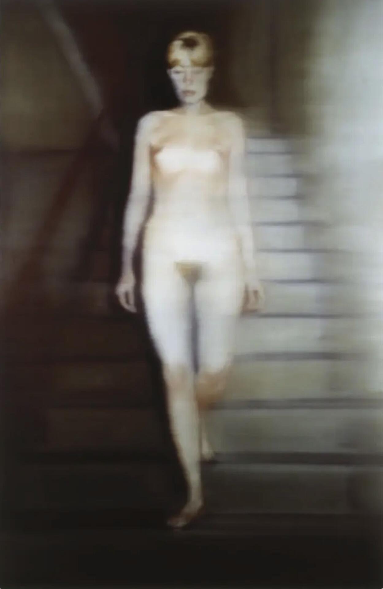 «Ema (Akt auf einer Treppe)», 1966, 200 cm × 130 cm, Öl auf Leinwand. Richter porträtiert in dem Werk seine erste Ehefrau.