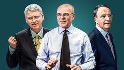 Dividendenkönige: Roche-Chef Severin Schwan (l.), Nestlé-CEO Mark Schneider (r.) und Zurich-Chef Mario Greco können sich bei der Dividende keine Schwäche leisten.