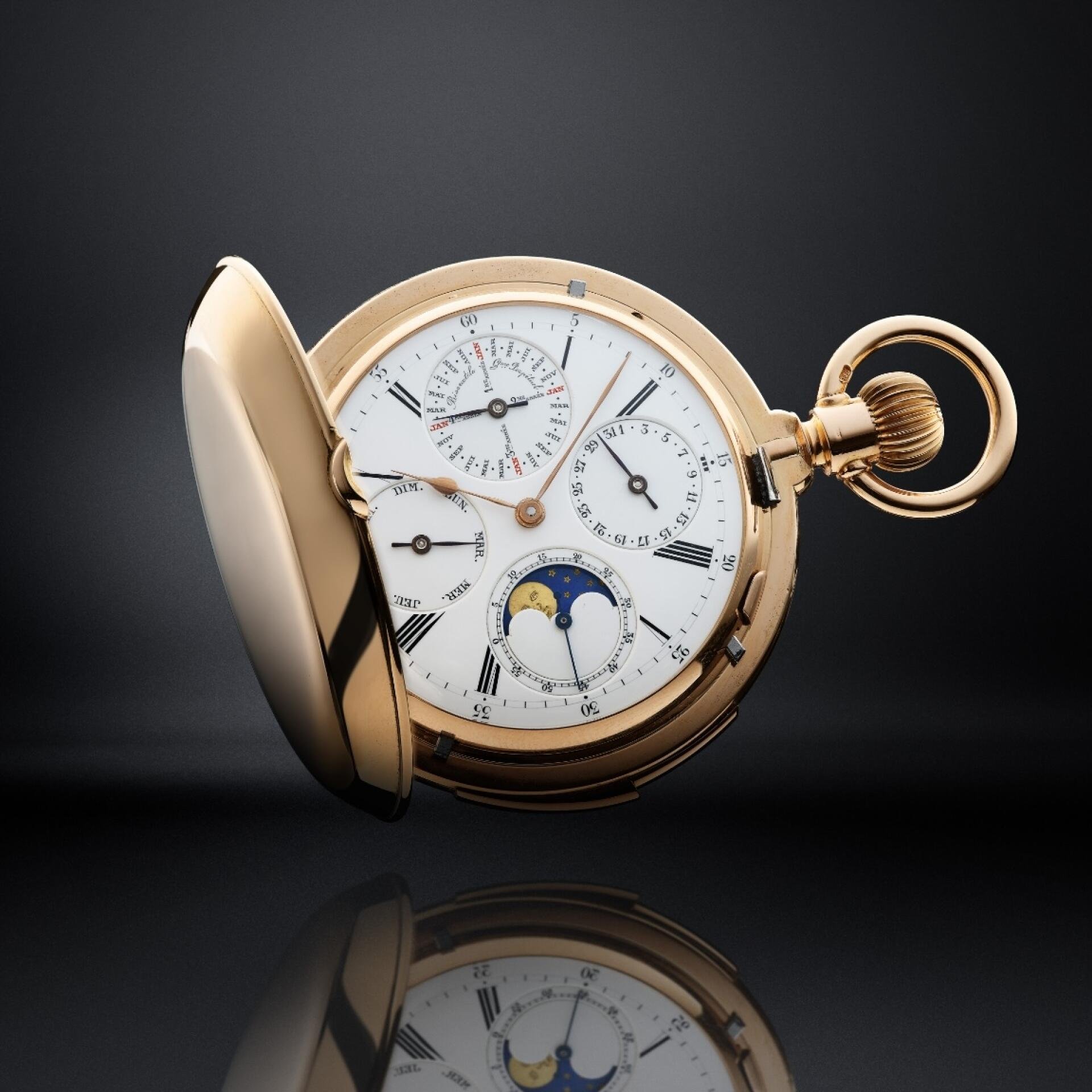 Viele Taschenuhren waren mit Schlagwerken für die akustische Zeitanzeige ausgestattet. Hier ein Modell von Jaeger-LeCoultre von 1895.
