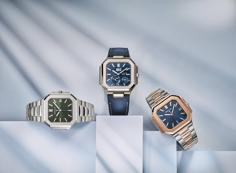 Patek Philippe, De gauche Ã  droite: 5821/1A_001, 5822P_001, 5821/1AR_001