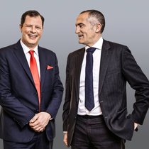 Doppelt betroffen: Covid-19 und der harte Franken vermiesen Schindler-CEO Thomas Oetterli (l.) und -Präsident Silvio Napoli das Geschäft.