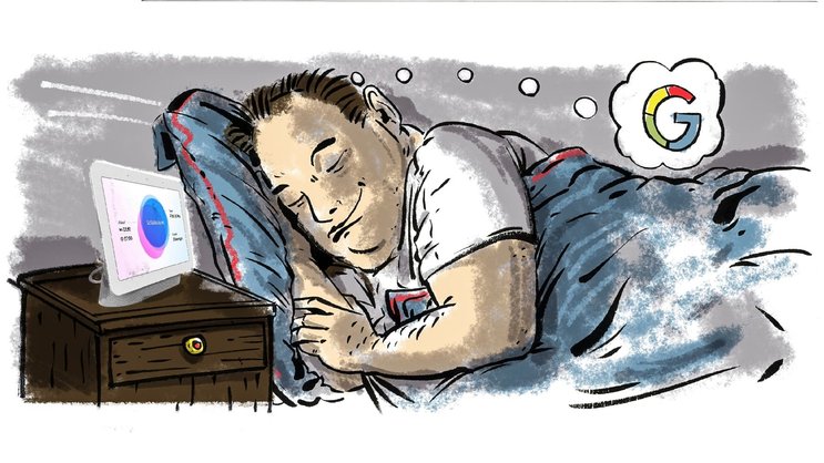 Auf dem Nachttisch positioniert, misst der Nest Hub 2 Dauer und Qualität der Nachtruhe, ausserdem Atemfrequenz und wie oft man schnarcht oder hustet.