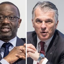 Goldman-Sachs-Chef David Solomon (l.) warnt vor einer Bereinigung bei SPACs. Tidjane Thiam (M.) und Sergio Ermotti glauben an den Boom.