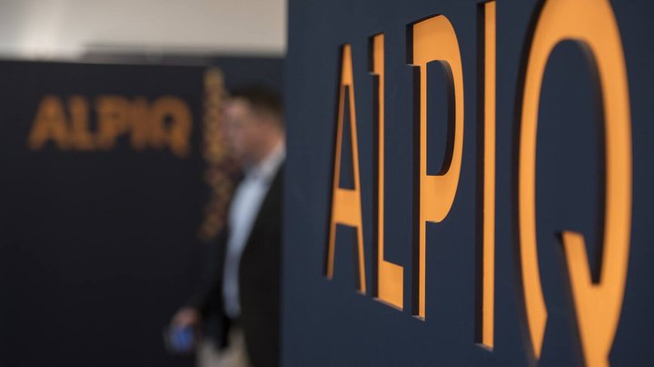 Das Logo von Alpiq am Hauptsitz in Olten anlaesslich der Bilanzmedienkonferenz 2018 des Schweizer Stromproduzenten Alpiq vom Montag, 26. Maerz 2018 in Olten. (KEYSTONE/Urs Flueeler)