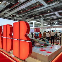 Stand von ABB an der "China International Industry Fair" in Shanghai im September 2019.