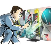 Jede einzelne Pore ist erkennbar: Der Samsung-TV Q950TS im Crashtest.