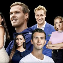 Dank Ideen, Talent, Hartnäckigkeit und einer Prise Glück bereits in jungen ­Jahren millionenschwer: Tennisspielerin Belinda Bencic, Fussballclub-Besitzer Kyril Louis-Dreyfus, Beraterin Diana Diaz Castro, Fintech-Investor Edoardo Ermotti, Skirennfahrer Marco Odermatt und Handtaschen-Designerin Marina Rafail-Vogiatzakis (v.l.).