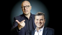 Schindler-CEO Paolo Compagna (l.) und -Präsident Josef Ming wehren sich gegen die Fusion von Kone und TK Elevator.