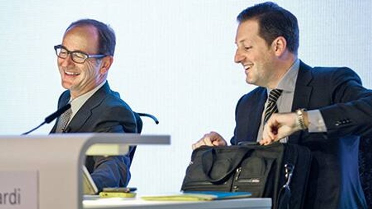 Gut gelaunt in die Niederlage: Präsident Daniel Sauter (l.) und CEO Boris Collardi.