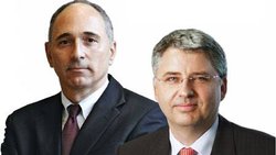 Im Formtief: Novartis- Chef Joe Jimenez und Severin Schwan, CEO von Roche.
