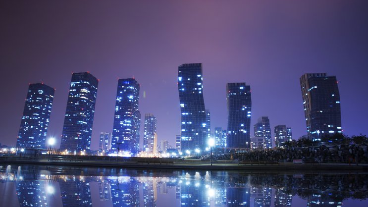 Staatlich geplantes Finanz- und Technologiezentrum: Songdo in Südkorea.