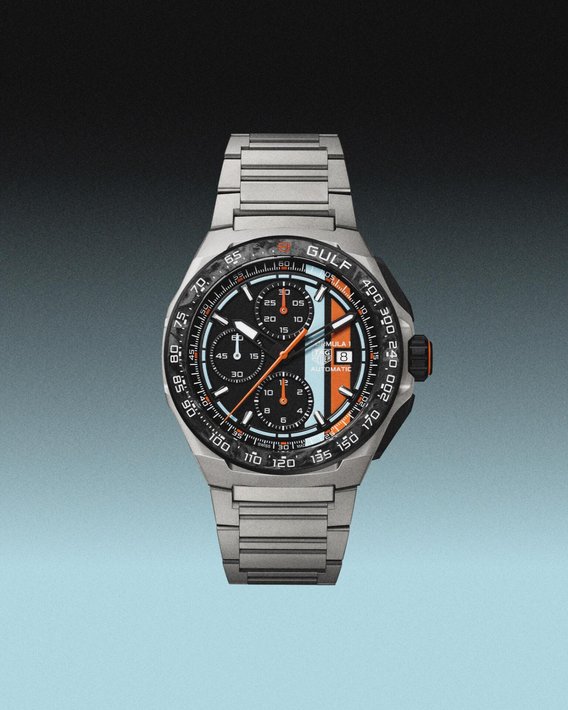 Die TAG Heuer&nbsp;Formula 1 Automatic Chronograph x Gulf.