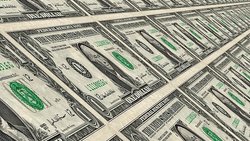 Dollarnoten im Druck.