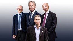 Traten jüngst den Chefposten an: SBB-CEO Vincent Ducrot (57), ABB-Lenker Björn Rosengren (61), Landis+Gyr-Chef Werner Lieberherr (59) und Lindt&Sprüngli-CEO Dieter Weisskopf (64).